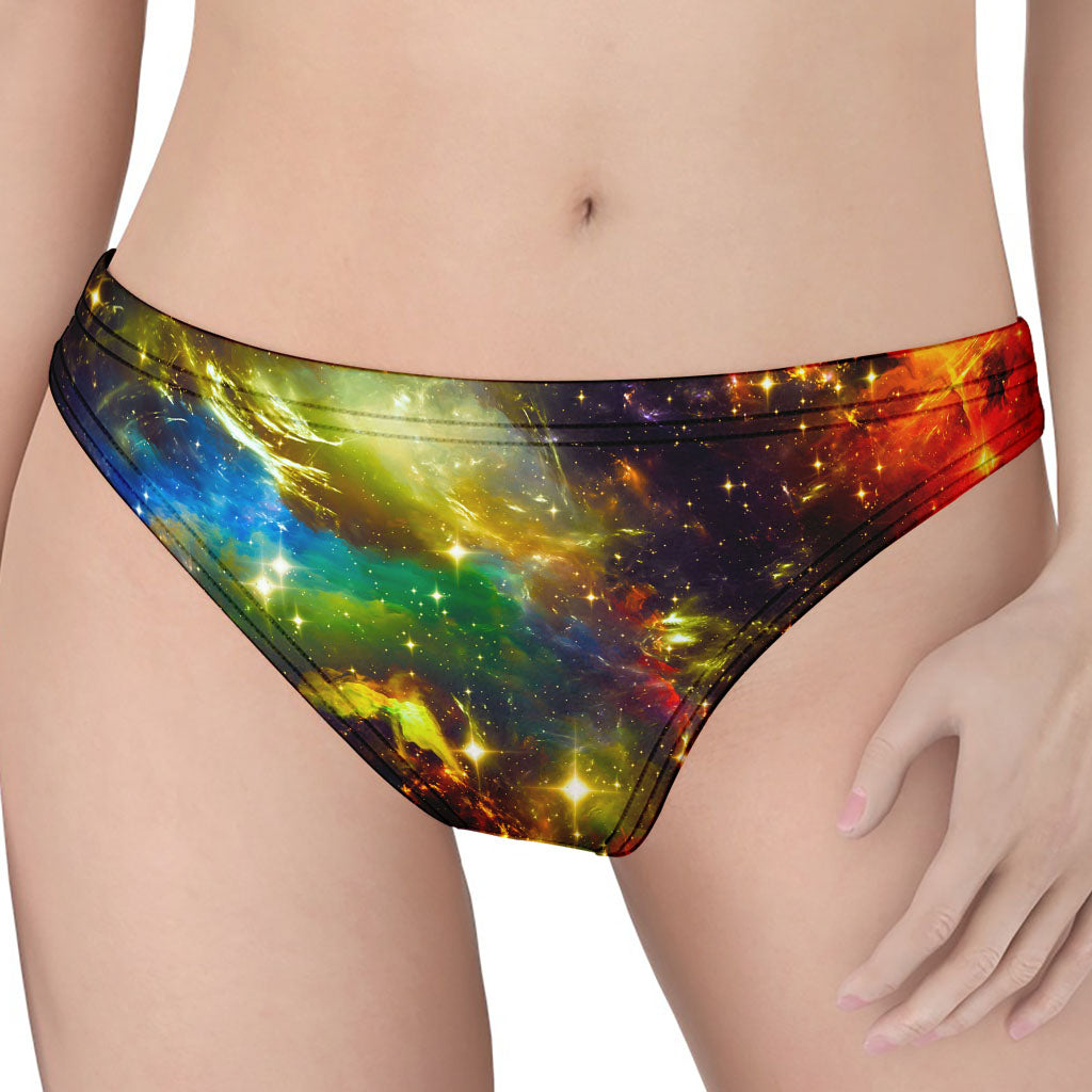 Colorful Universe Galaxy Space Print Women's Thong