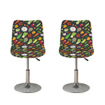 Colorful Vegetable Pattern Print Bar Stool Covers