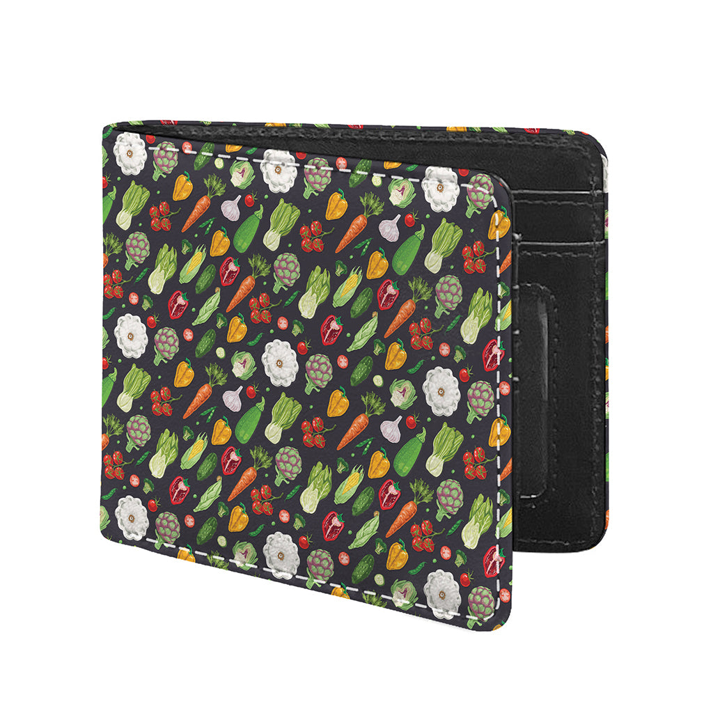 Colorful Vegetable Pattern Print Bifold Wallet