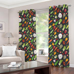 Colorful Vegetable Pattern Print Blackout Grommet Curtains