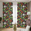 Colorful Vegetable Pattern Print Dimout Pencil Pleat Curtains