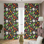 Colorful Vegetable Pattern Print Blackout Pencil Pleat Curtains