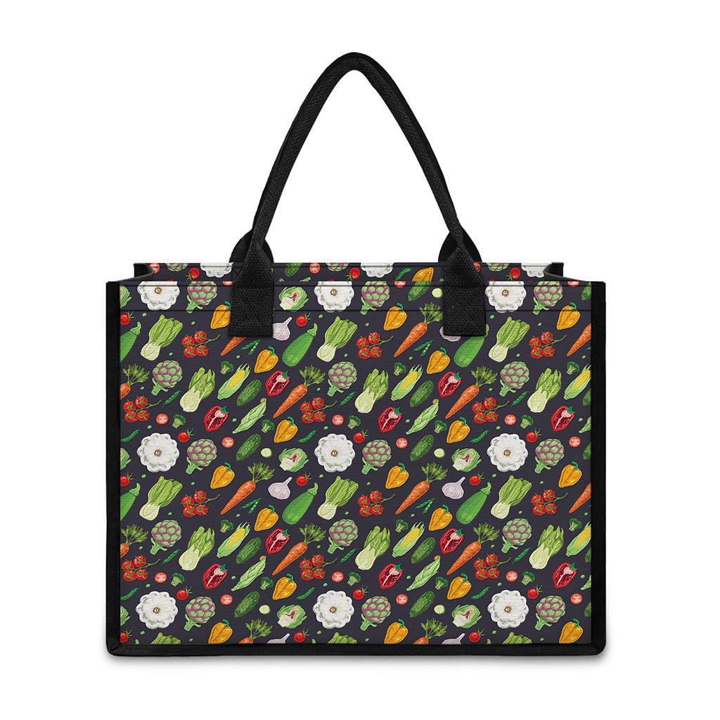 Colorful Vegetable Pattern Print Canvas Tote Bag