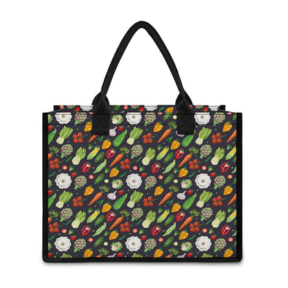 Colorful Vegetable Pattern Print Canvas Tote Bag