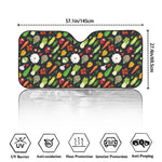 Colorful Vegetable Pattern Print Car Windshield Sun Shade