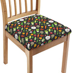 Colorful Vegetable Pattern Print Chair Cushion Cover