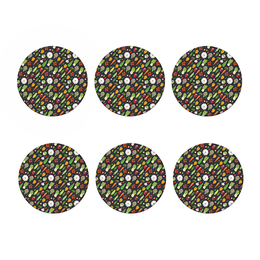 Colorful Vegetable Pattern Print Coaster Set