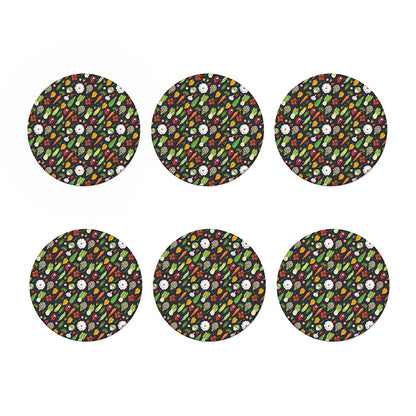 Colorful Vegetable Pattern Print Coaster Set