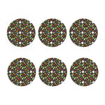 Colorful Vegetable Pattern Print Coaster Set