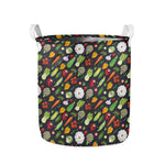Colorful Vegetable Pattern Print Collapsible Laundry Basket