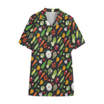 Colorful Vegetable Pattern Print Cotton Hawaiian Shirt