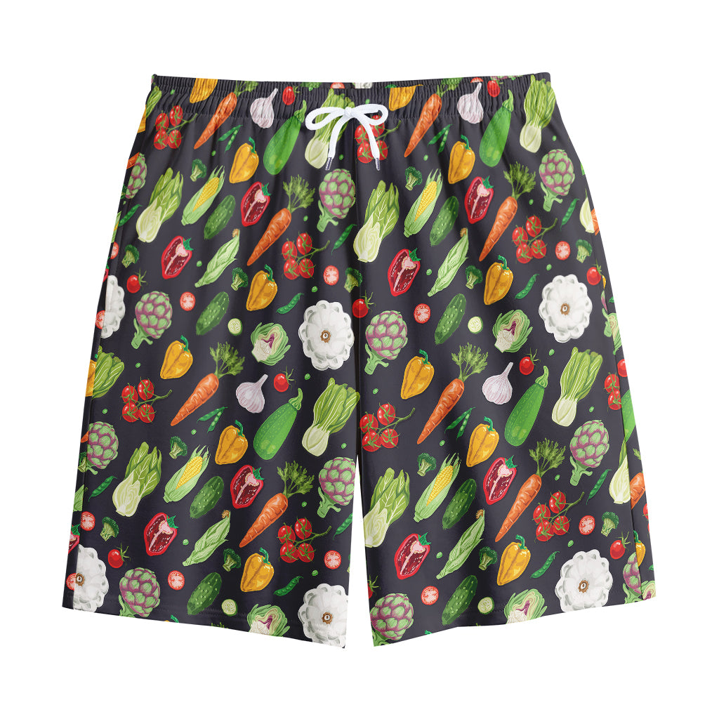 Colorful Vegetable Pattern Print Cotton Shorts