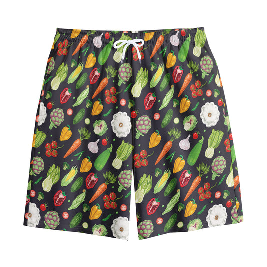 Colorful Vegetable Pattern Print Cotton Shorts