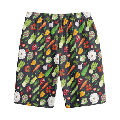 Colorful Vegetable Pattern Print Cotton Shorts