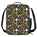 Colorful Vegetable Pattern Print Crossbody Lunch Bag