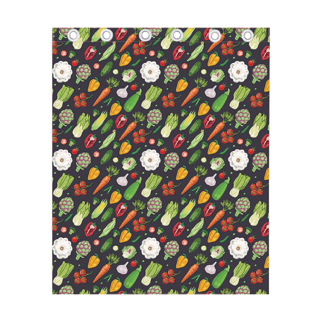 Colorful Vegetable Pattern Print Curtain