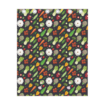 Colorful Vegetable Pattern Print Curtain