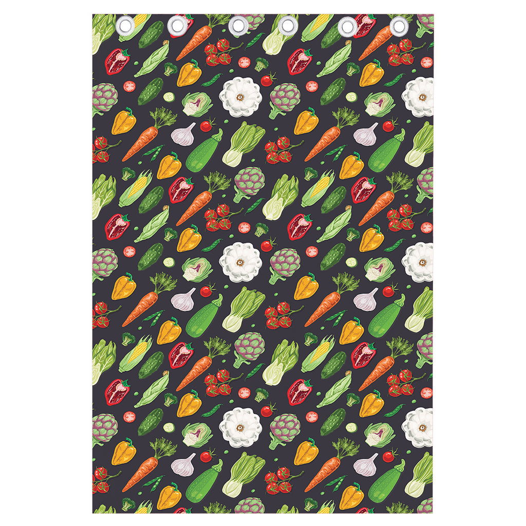 Colorful Vegetable Pattern Print Curtain