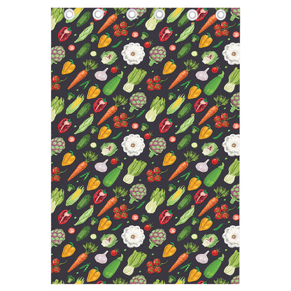 Colorful Vegetable Pattern Print Curtain