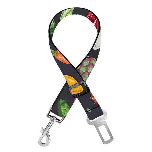Colorful Vegetable Pattern Print Dog Seat Belt