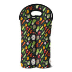 Colorful Vegetable Pattern Print Double Neoprene Wine Tote