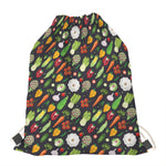 Colorful Vegetable Pattern Print Drawstring Bag