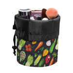 Colorful Vegetable Pattern Print Drawstring Makeup Bag