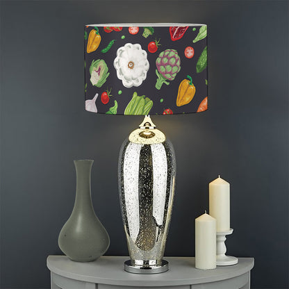 Colorful Vegetable Pattern Print Drum Lamp Shade