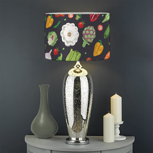 Colorful Vegetable Pattern Print Drum Lamp Shade
