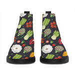 Colorful Vegetable Pattern Print Flat Ankle Boots