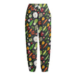 Colorful Vegetable Pattern Print Fleece Lined Knit Pants