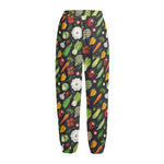Colorful Vegetable Pattern Print Fleece Lined Knit Pants