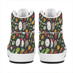 Colorful Vegetable Pattern Print High Top Leather Sneakers