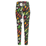 Colorful Vegetable Pattern Print High-Waisted Pocket Leggings