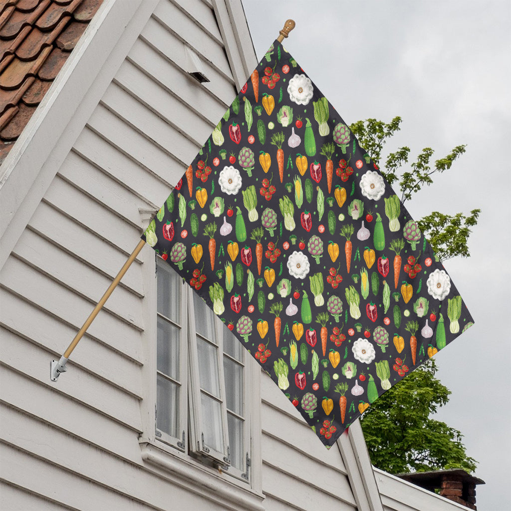 Colorful Vegetable Pattern Print House Flag