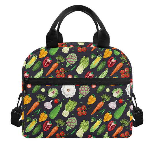 Colorful Vegetable Pattern Print Insulated Lunch Bag