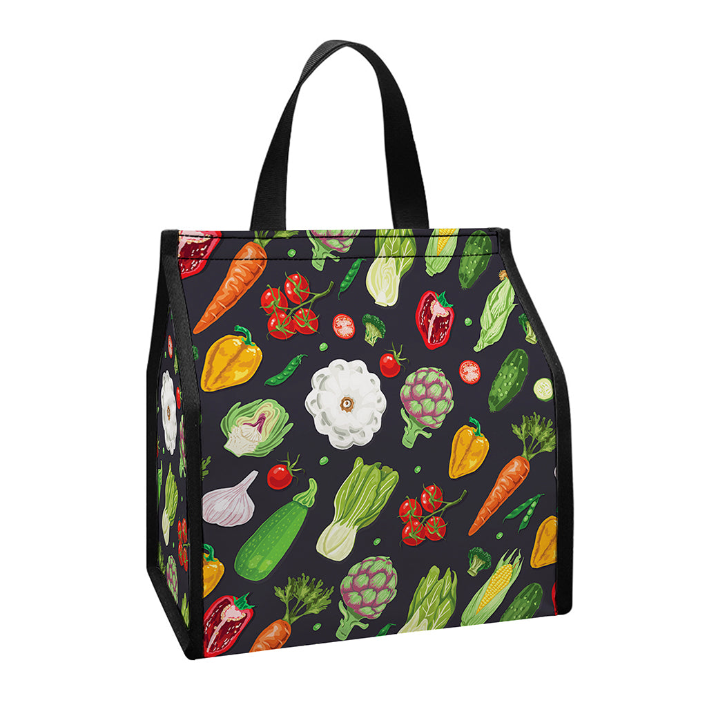 Colorful Vegetable Pattern Print Insulated Lunch Tote
