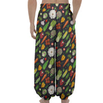 Colorful Vegetable Pattern Print Lantern Pants