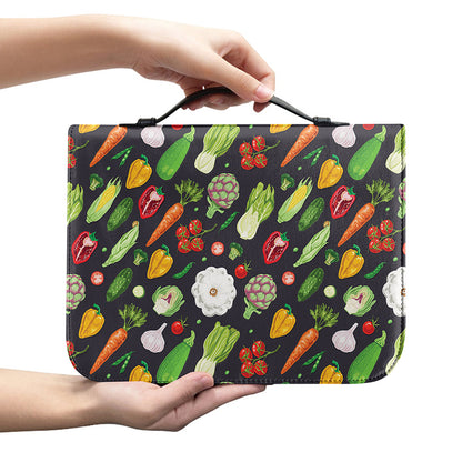 Colorful Vegetable Pattern Print Leather Bible Cover