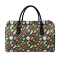 Colorful Vegetable Pattern Print Leather Duffel Bag