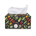 Colorful Vegetable Pattern Print Leather Tissue Box Cover