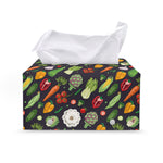 Colorful Vegetable Pattern Print Leather Tissue Box Cover