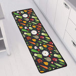 Colorful Vegetable Pattern Print Long Kitchen Mat