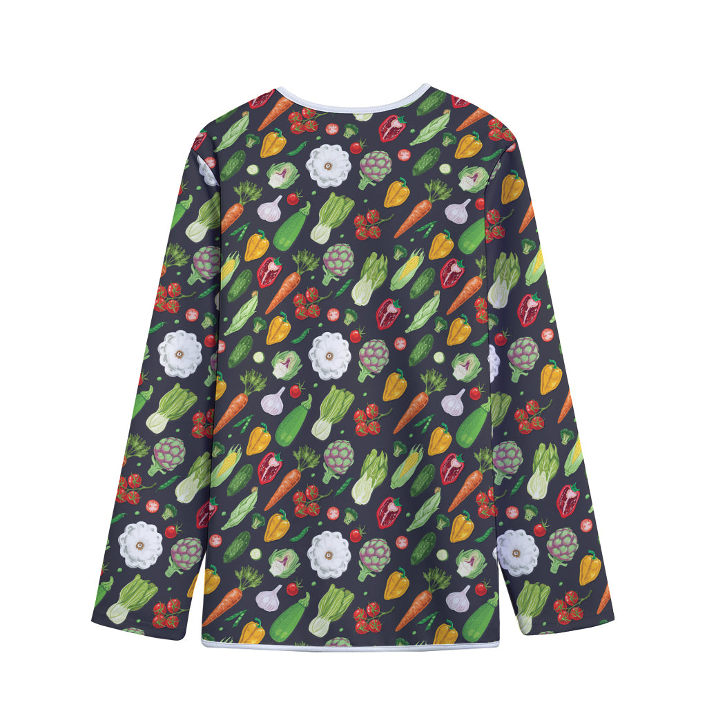 Colorful Vegetable Pattern Print Long Sleeve Short Coat