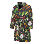 Colorful Vegetable Pattern Print Men's Bathrobe