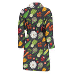 Colorful Vegetable Pattern Print Men's Bathrobe
