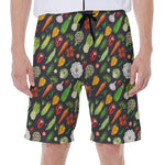 Colorful Vegetable Pattern Print Men's Beach Shorts
