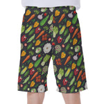 Colorful Vegetable Pattern Print Men's Beach Shorts
