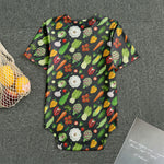 Colorful Vegetable Pattern Print Men's Bodysuit