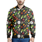 Colorful Vegetable Pattern Print Men's Bomber Jacket